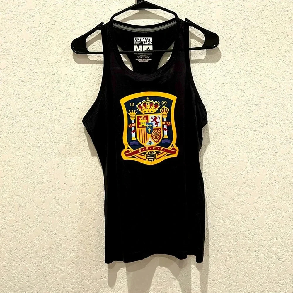 Adidas Spain International Soccer Ultimate Tank Climalite Black Size Medium